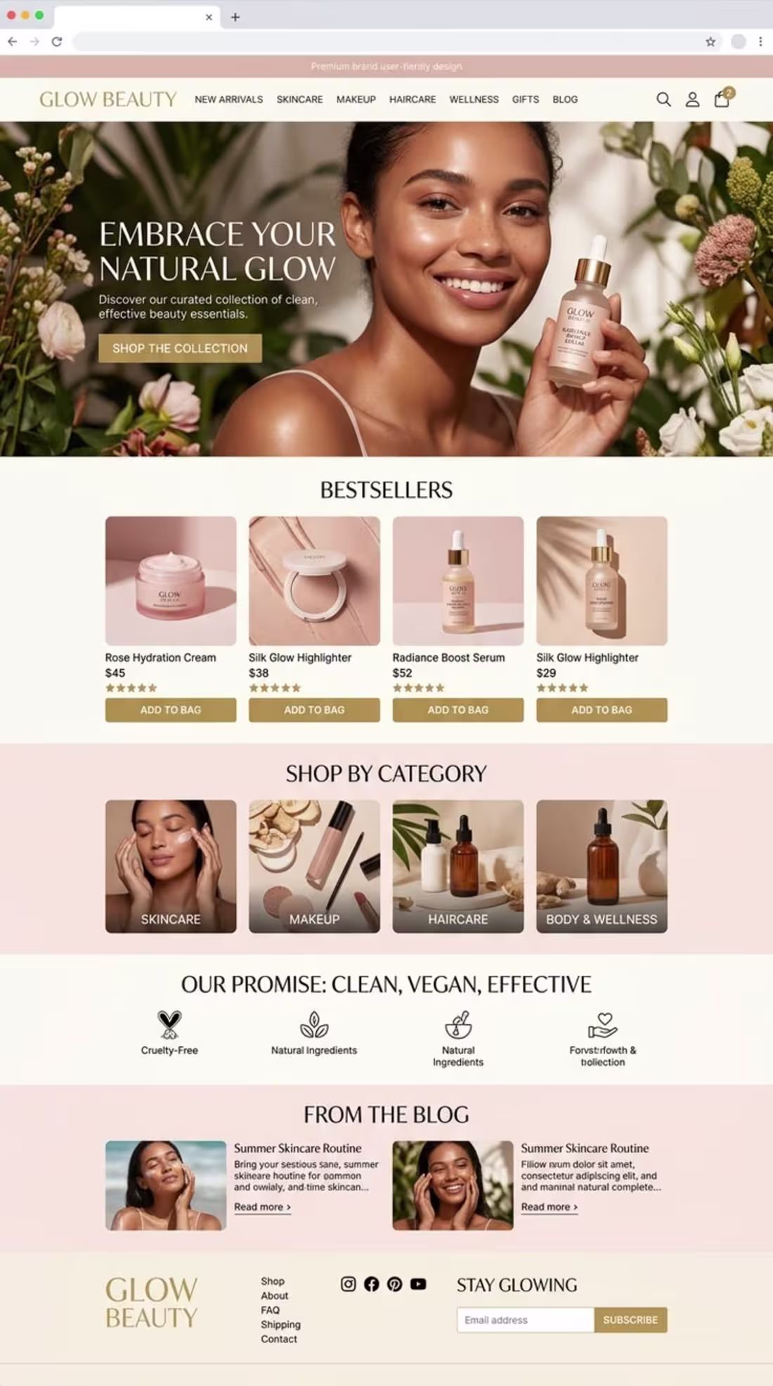 Cover image for Glow Beauty Website Design –