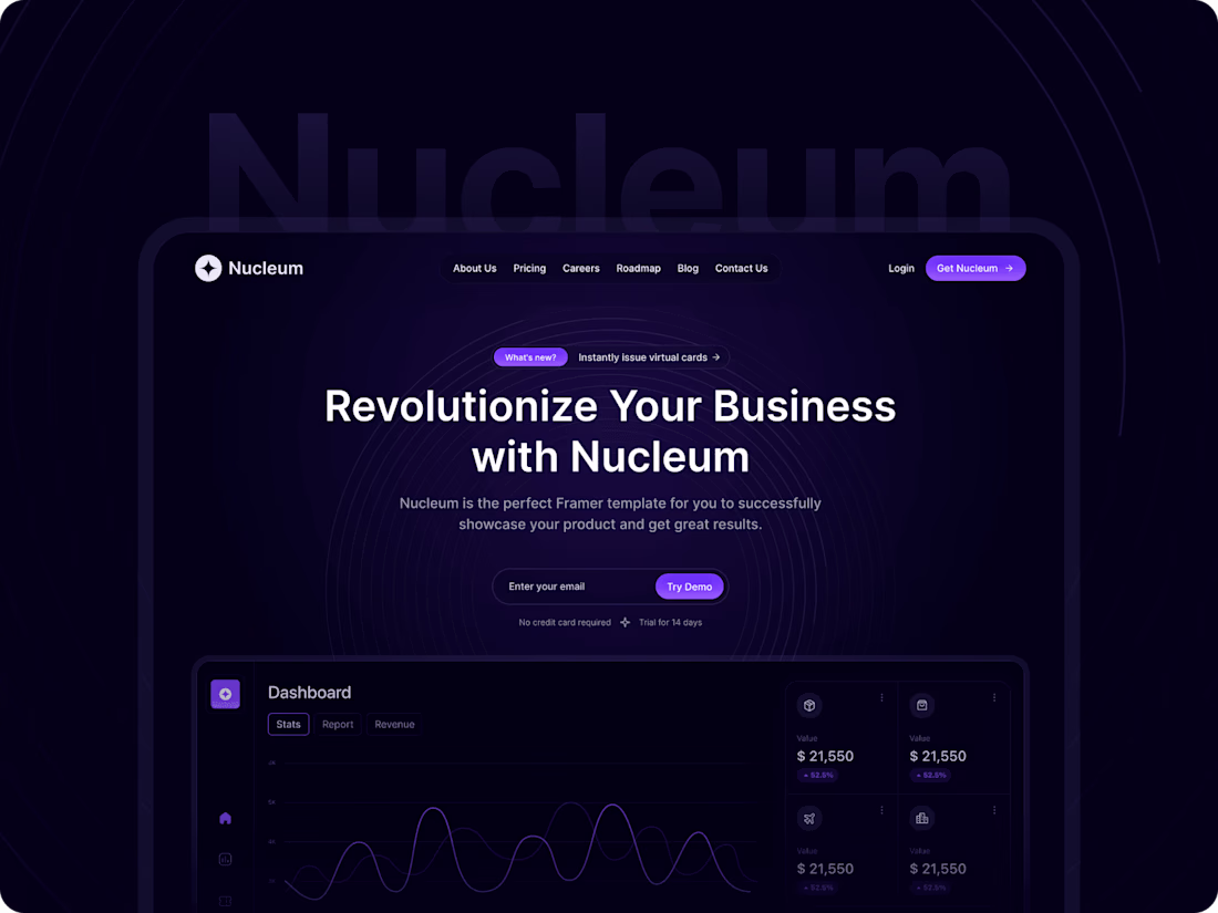 Cover image for Nucleum - Startup focused template