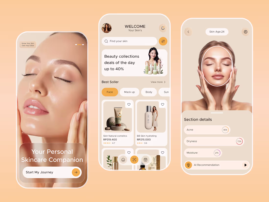 Cover image for AI- Skin Care Mobile App UI