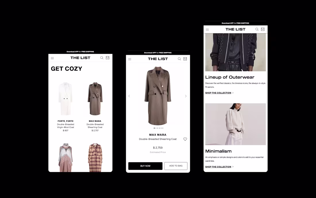 Cover image for THE LIST - Luxury Fashion Ecommerce