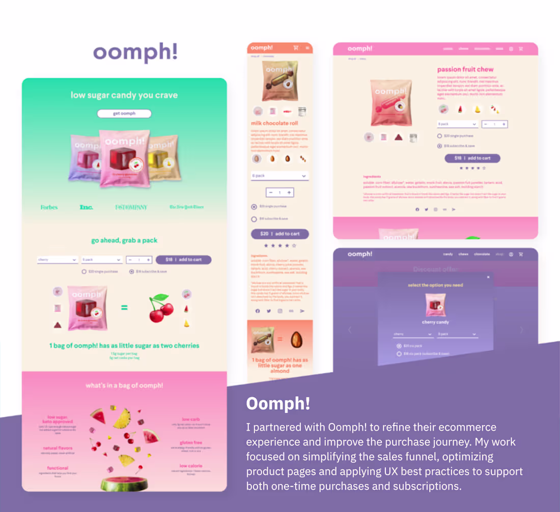 Cover image for Sugar free candy ecommerce. Redesigning