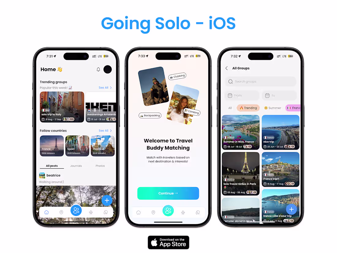 Cover image for Going Solo — Travel Companion iOS App