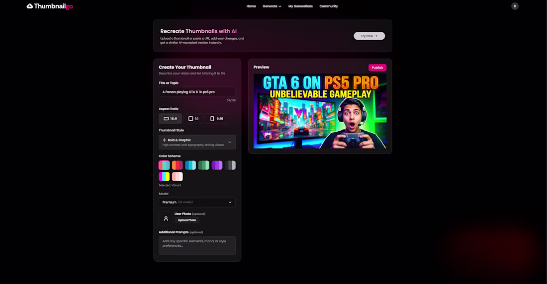 Cover image for AI-Powered YouTube Thumbnail Generator Full-Stack Solution