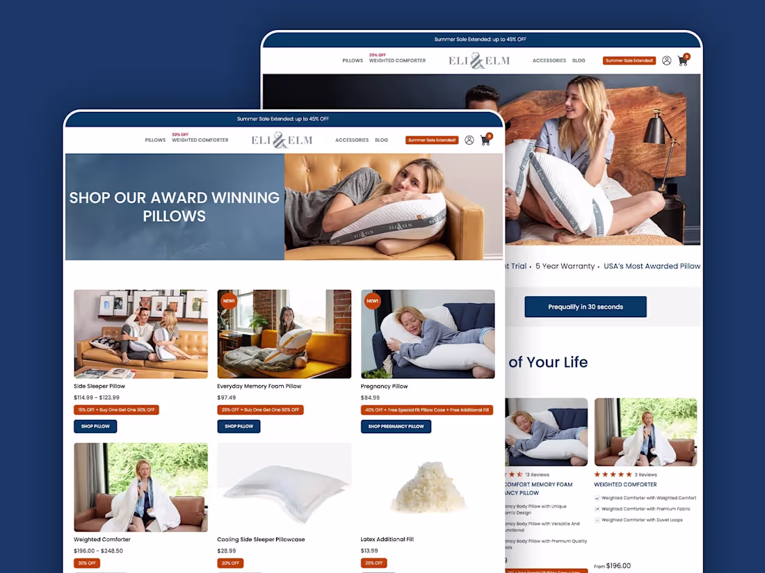 Cover image for Eli & Elm - A comfort-focused pillow brand