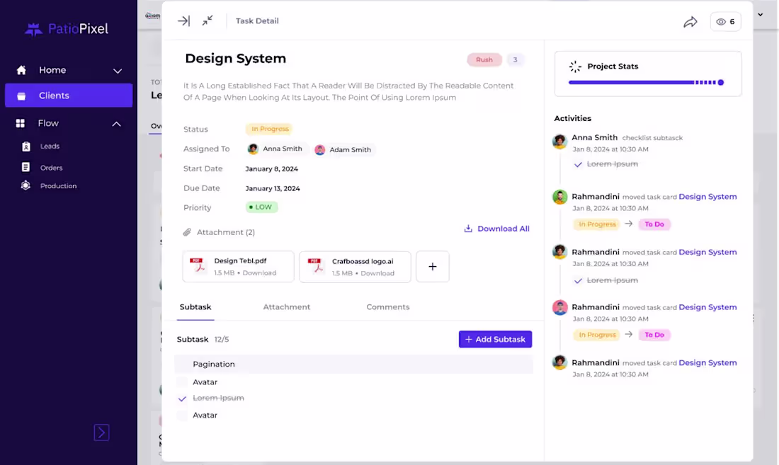 Cover image for Admin Panel Clients Pages