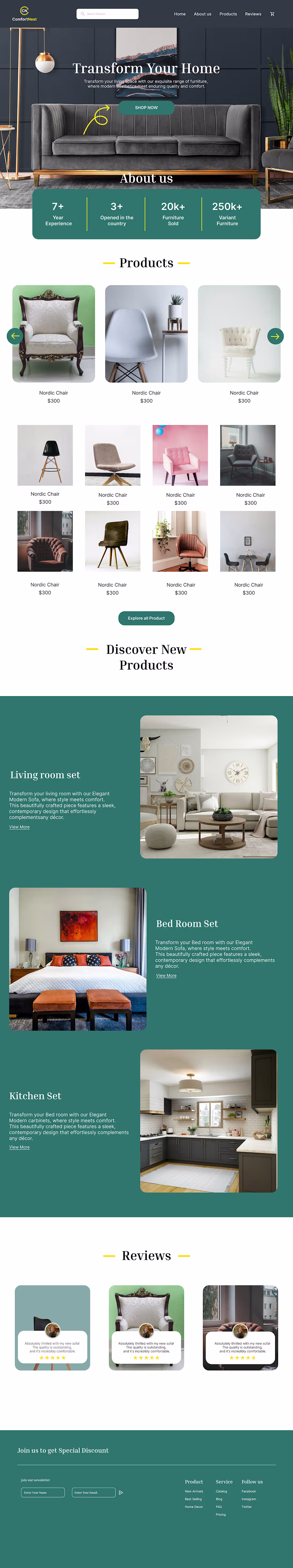 Cover image for Comfort Nest [Furniture Landing page Design]