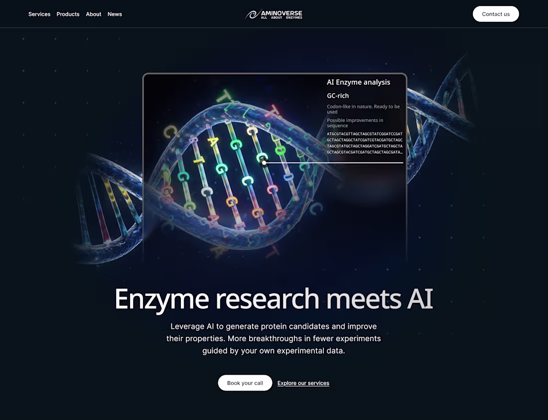 Cover image for Redesigning the website of Aminoverse.