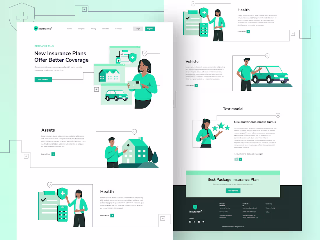 Cover image for Insurance Plus Landing Page Design