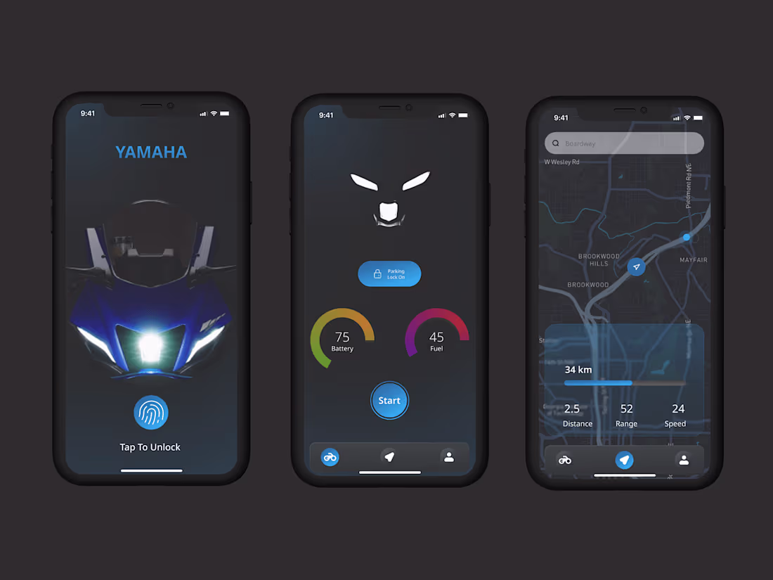 Cover image for Remote control mobile app for Yamaha motorbikes