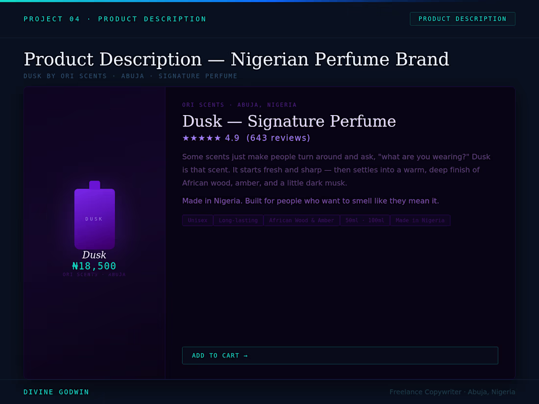 Cover image for Wrote a product description for
