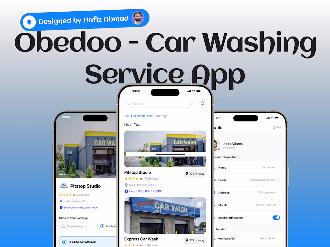 Cover image for UI/UX Design for OBEDOO Car Wash Platform