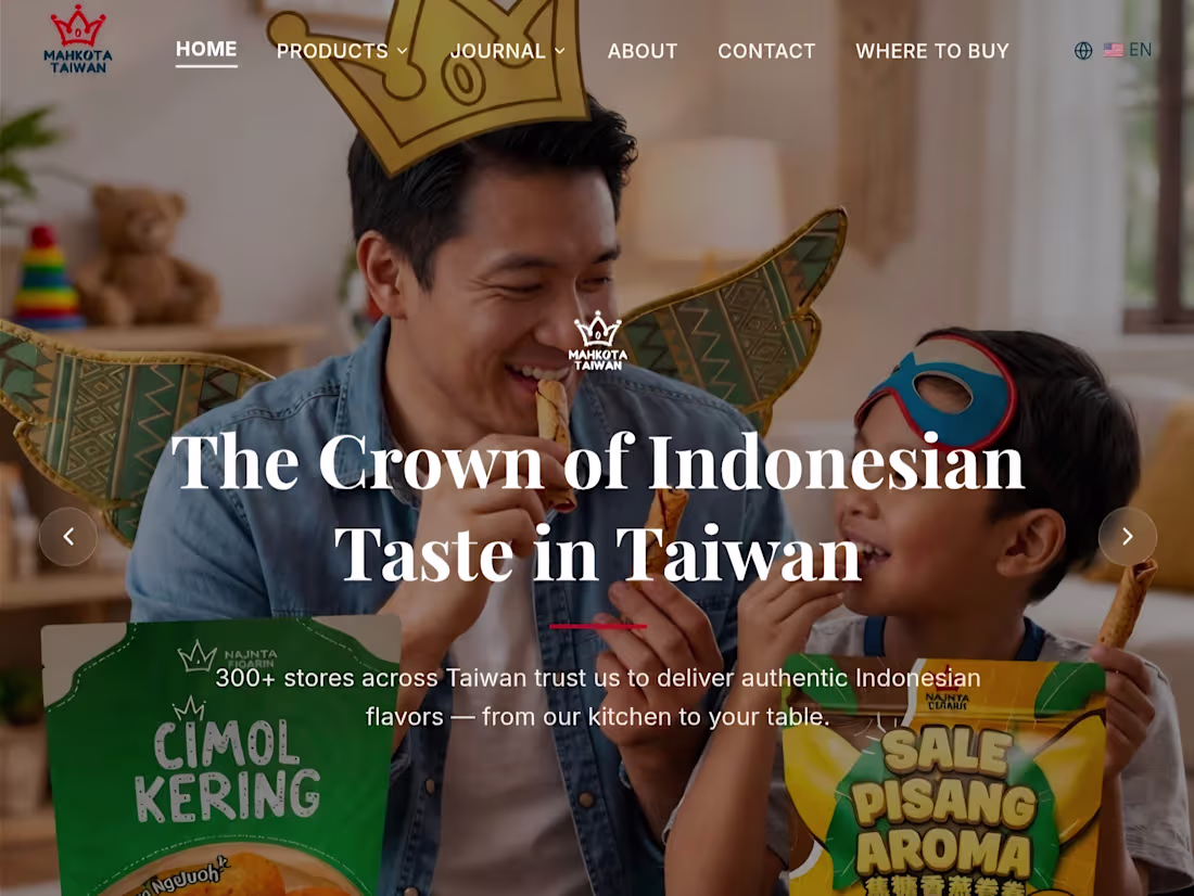 Cover image for Mahkota Taiwan - Company Website