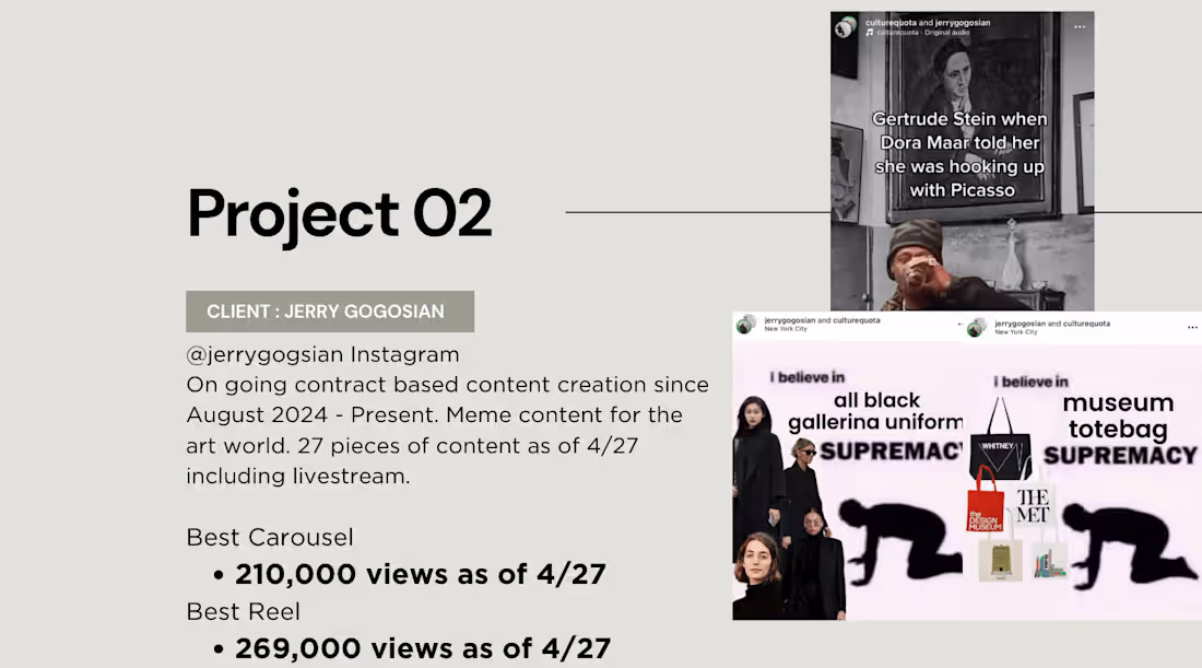Cover image for Content Creation for Jerry Gogosian Instagram