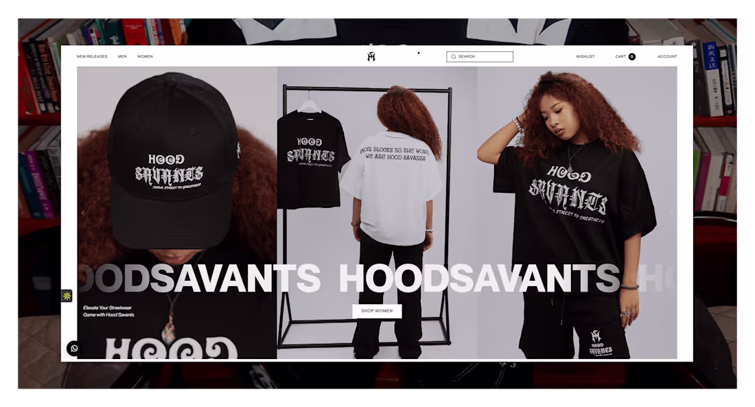 Cover image for Hood Savants – Trendy Streetwear E-commerce Website