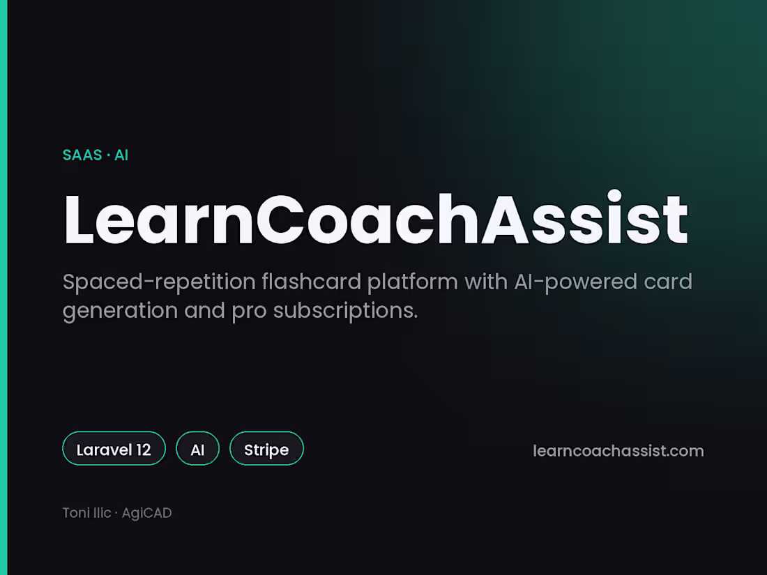 Cover image for LearnCoachAssist — a spaced-repetition flashcard