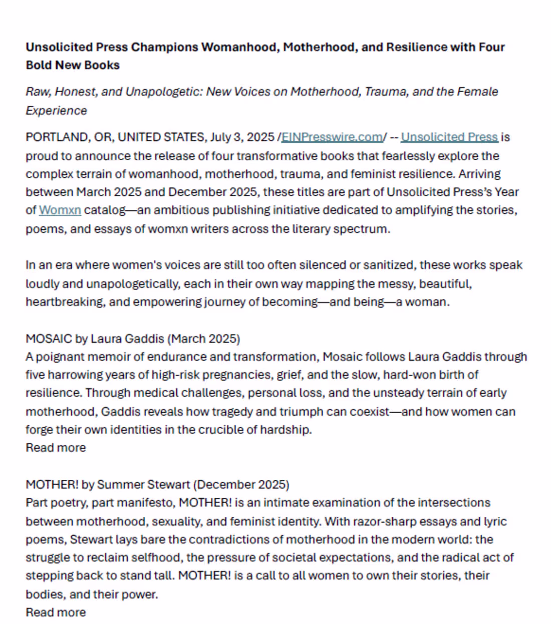 Cover image for Press releases.