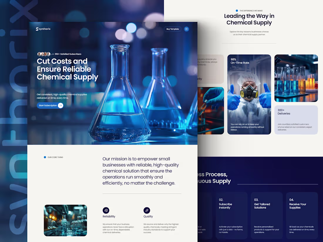 Cover image for Synthorix | Streamlined chemical supply landing page