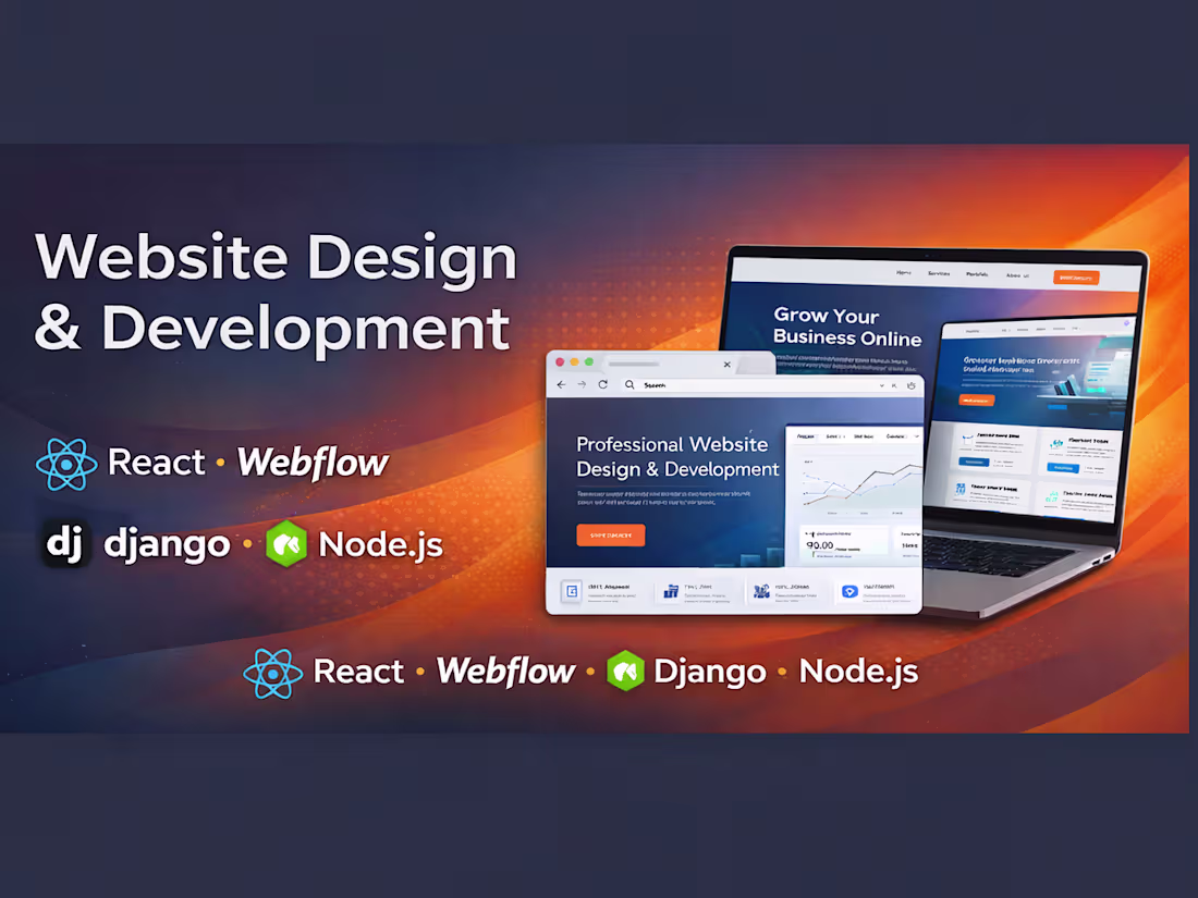 Cover image for Custom Website Design & Development (React, Webflow, Django)
