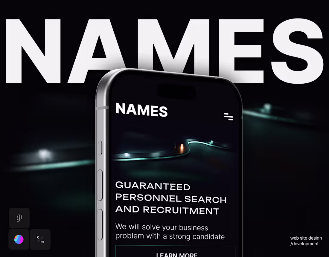 Cover image for NAMES HR | Website for a Recruitment Company | Branding