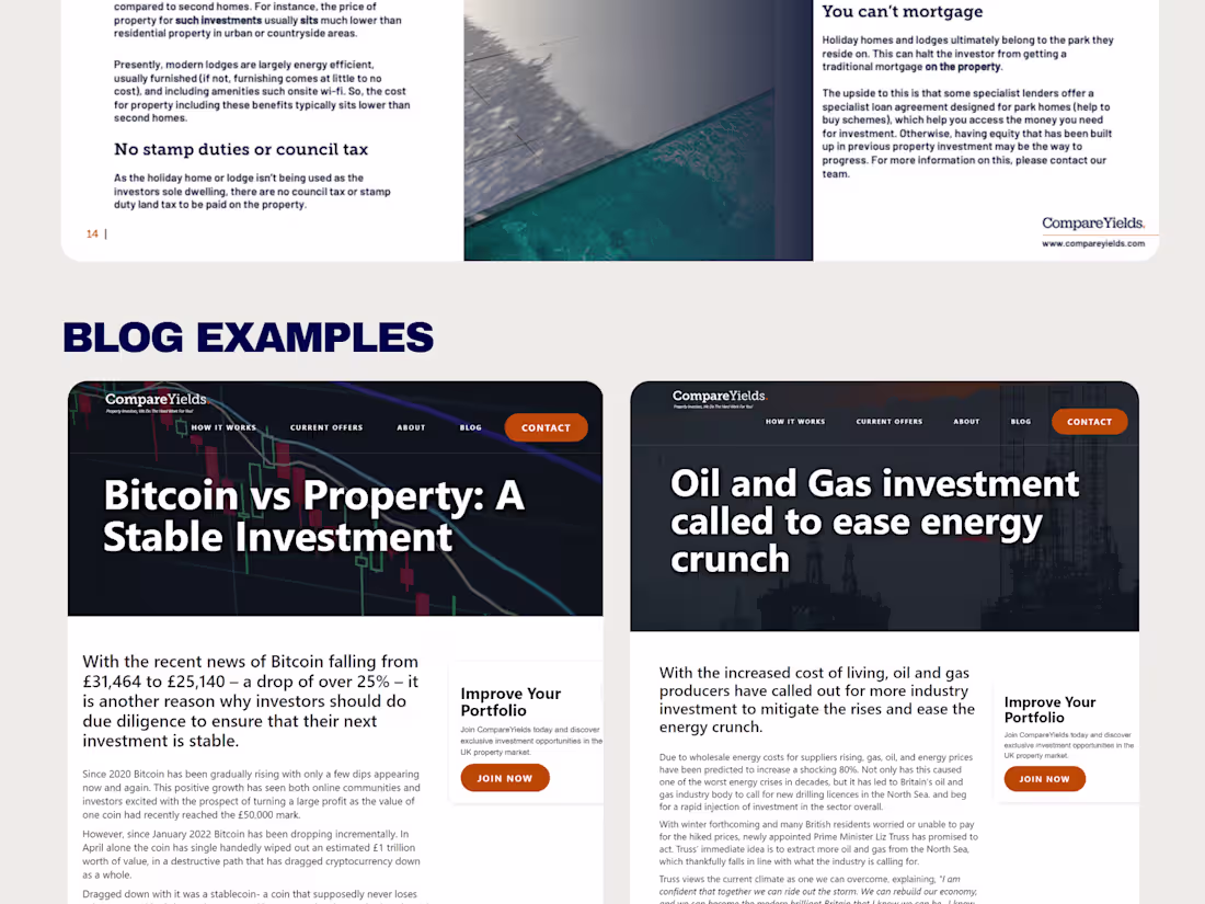 Cover image for SEO Content Writing for Property Investment Firm