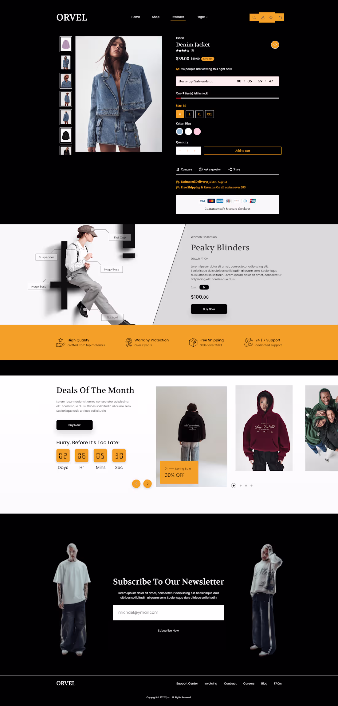 Cover image for ORVEL — Fashion eCommerce Website UI