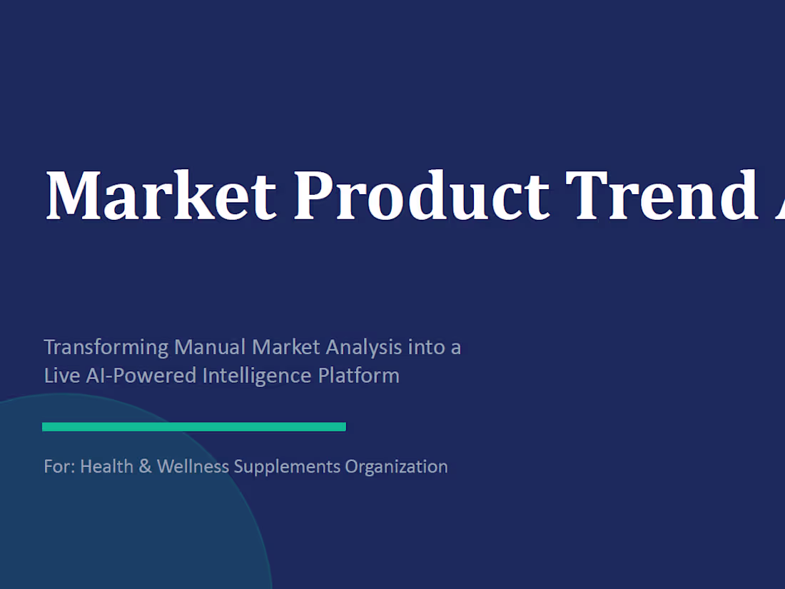 Cover image for Title:AI-Powered Market Trend Assistant Proposal
Description: