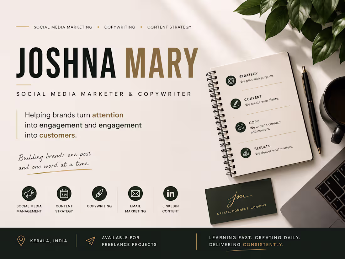 Cover image for Social Media Management & Copywriting for Growing Brands