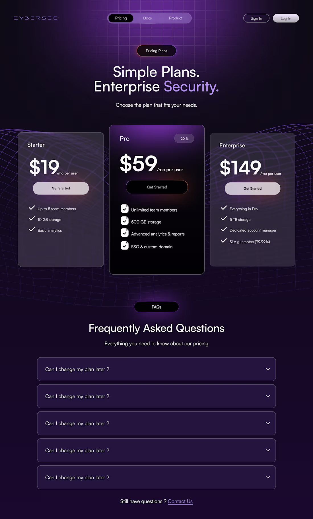 Cover image for Designed a modern cybersecurity pricing