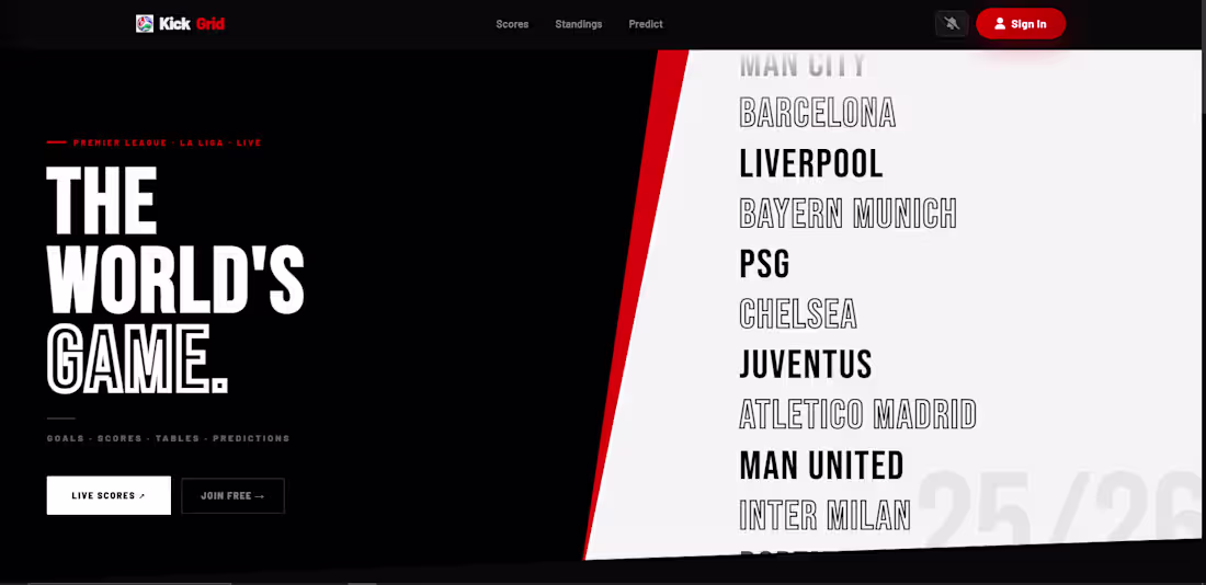 Cover image for Title:

Kickgrid — All-in-One Football Viewing