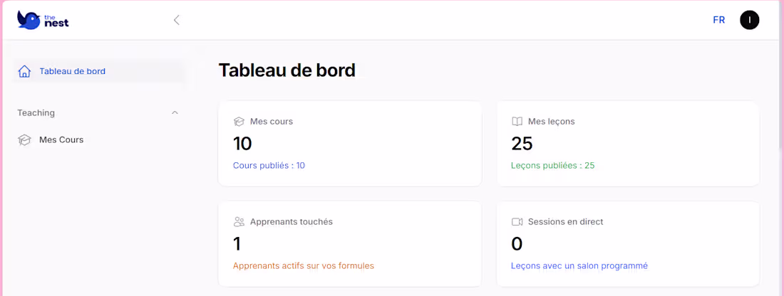 Cover image for tableau de bord instructor moderne