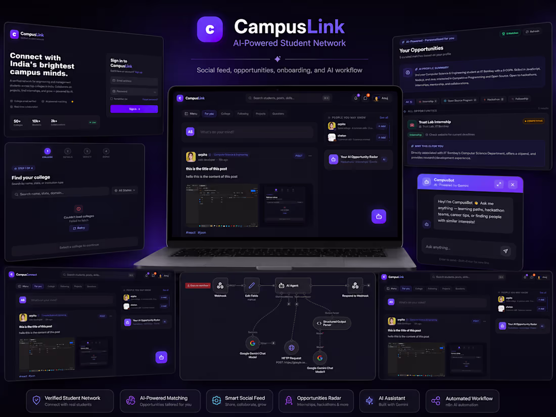 Cover image for CampusLink — AI-Powered Student Network
I