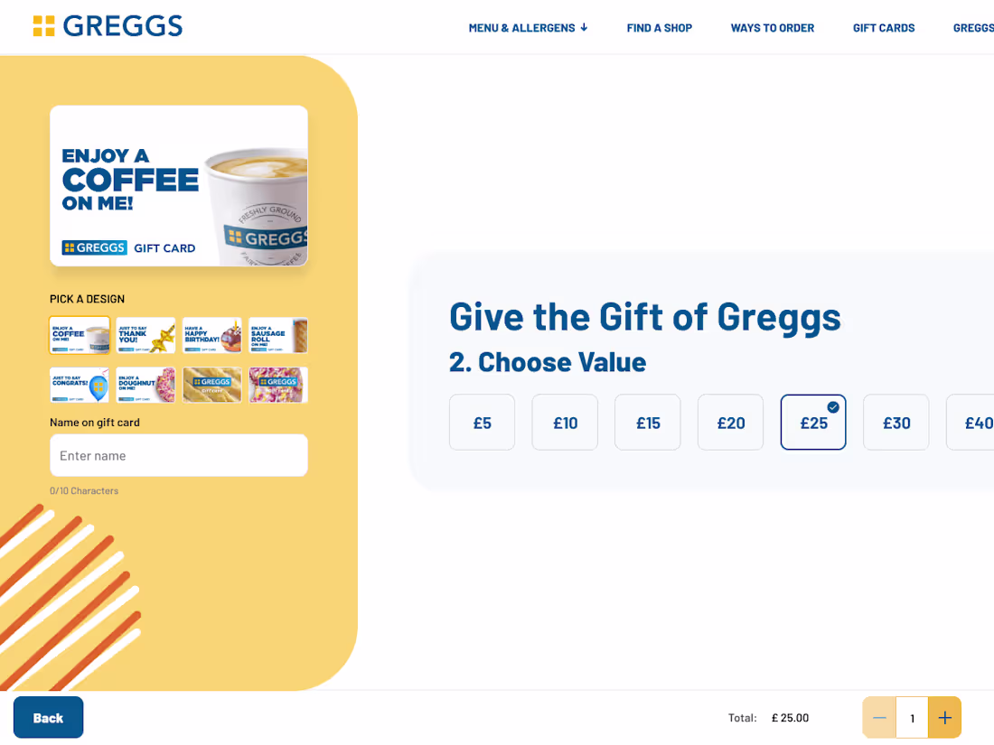 Cover image for Greggs Gift Card Online Purchase