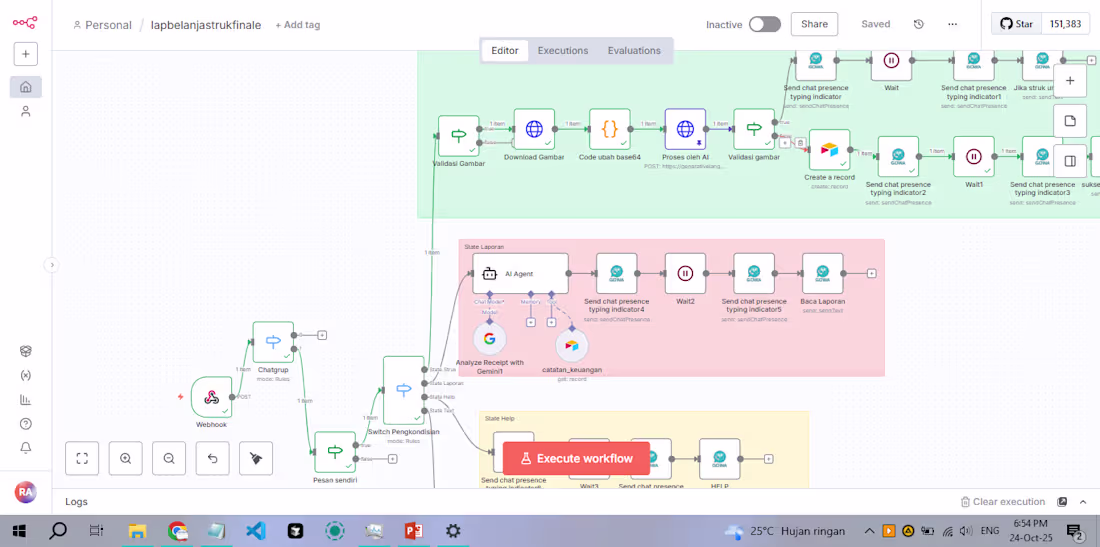 Cover image for This workflow is a smart multi-user expense tracking automat...