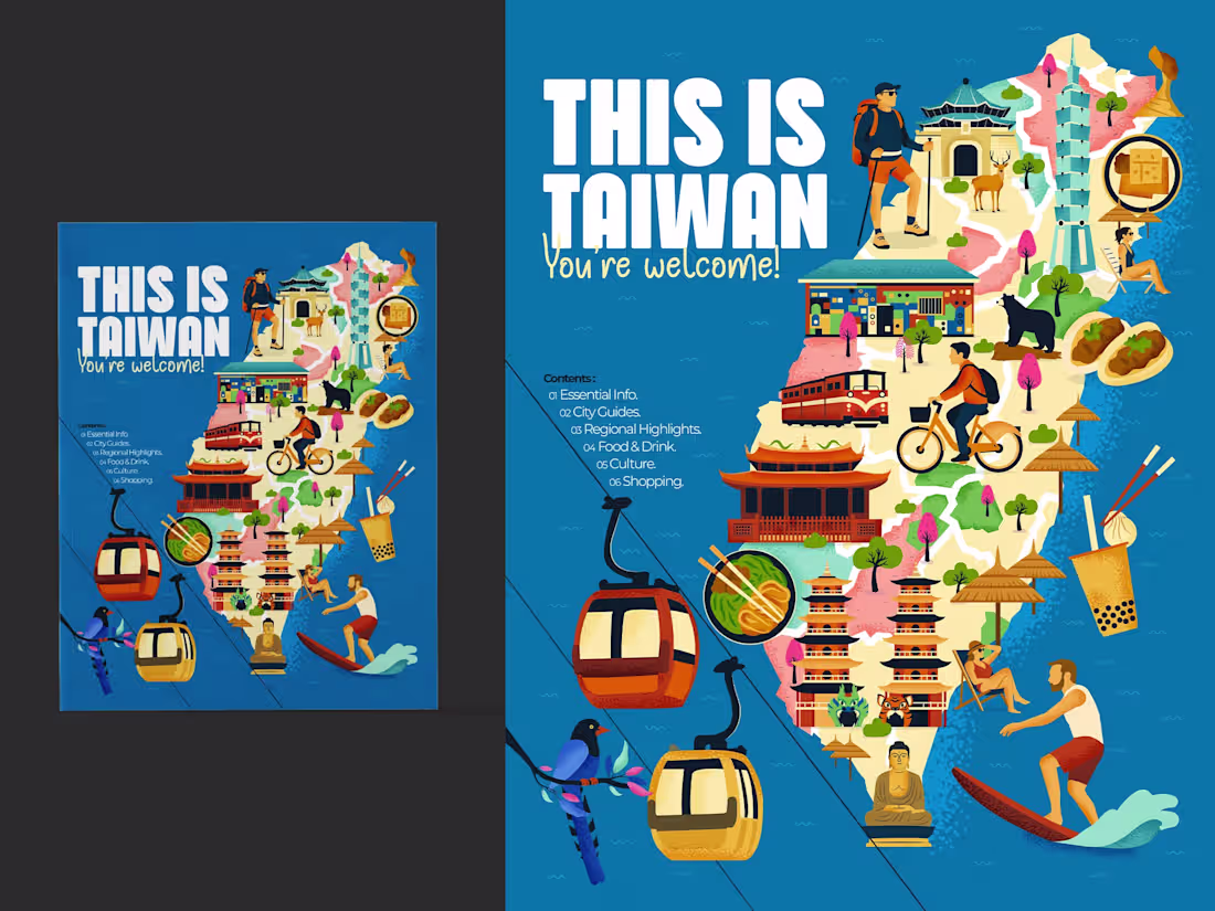 Cover image for I will create a map illustration for your travel guide book