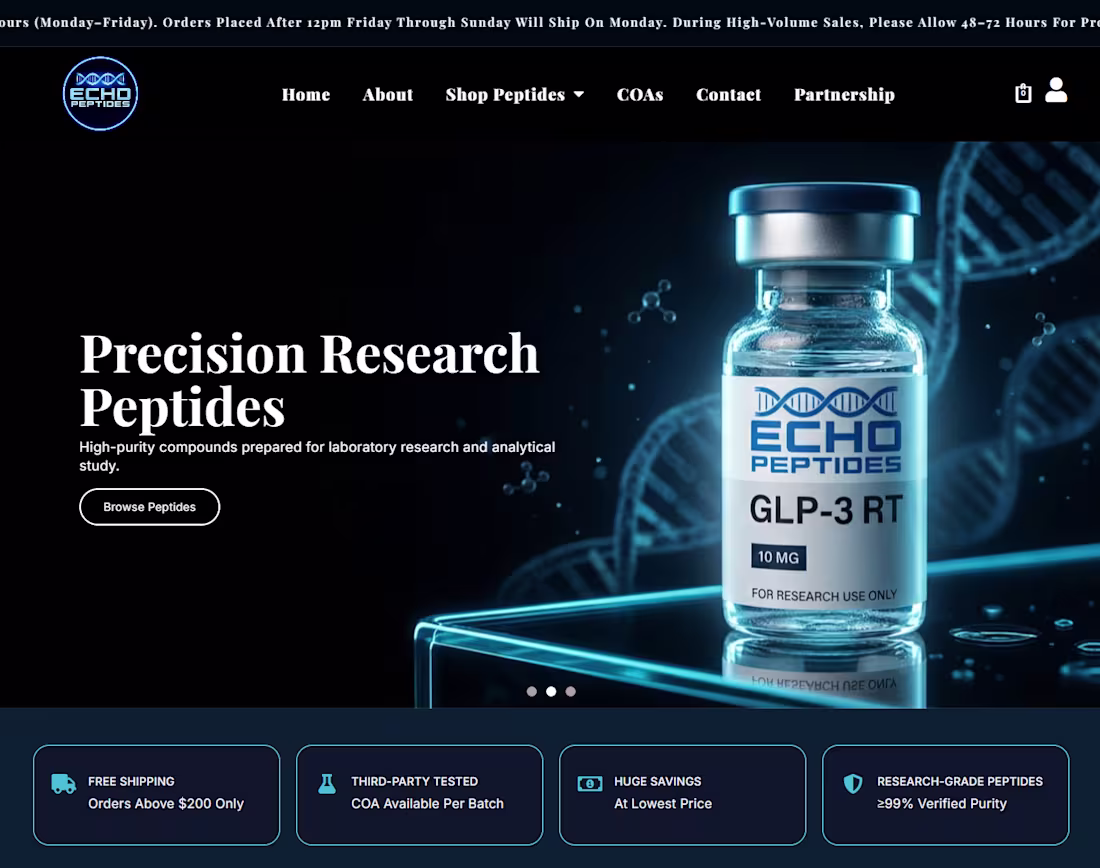 Cover image for Designed a sleek, conversion-focused peptide