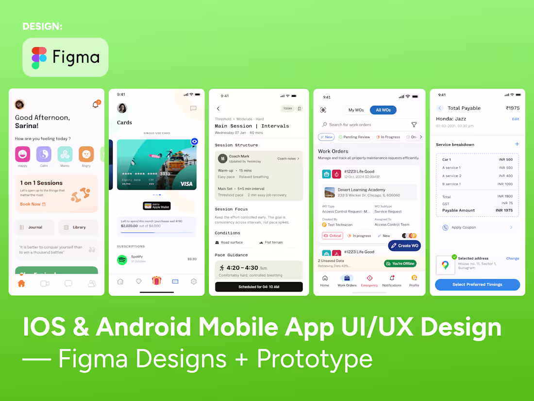 Cover image for iOS & Android Mobile App UI/UX Design — Figma + Prototype
