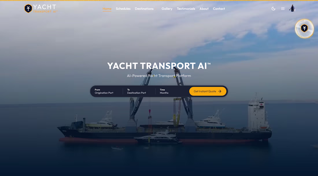 Cover image for Web Platform for Yacht Transport Booking
