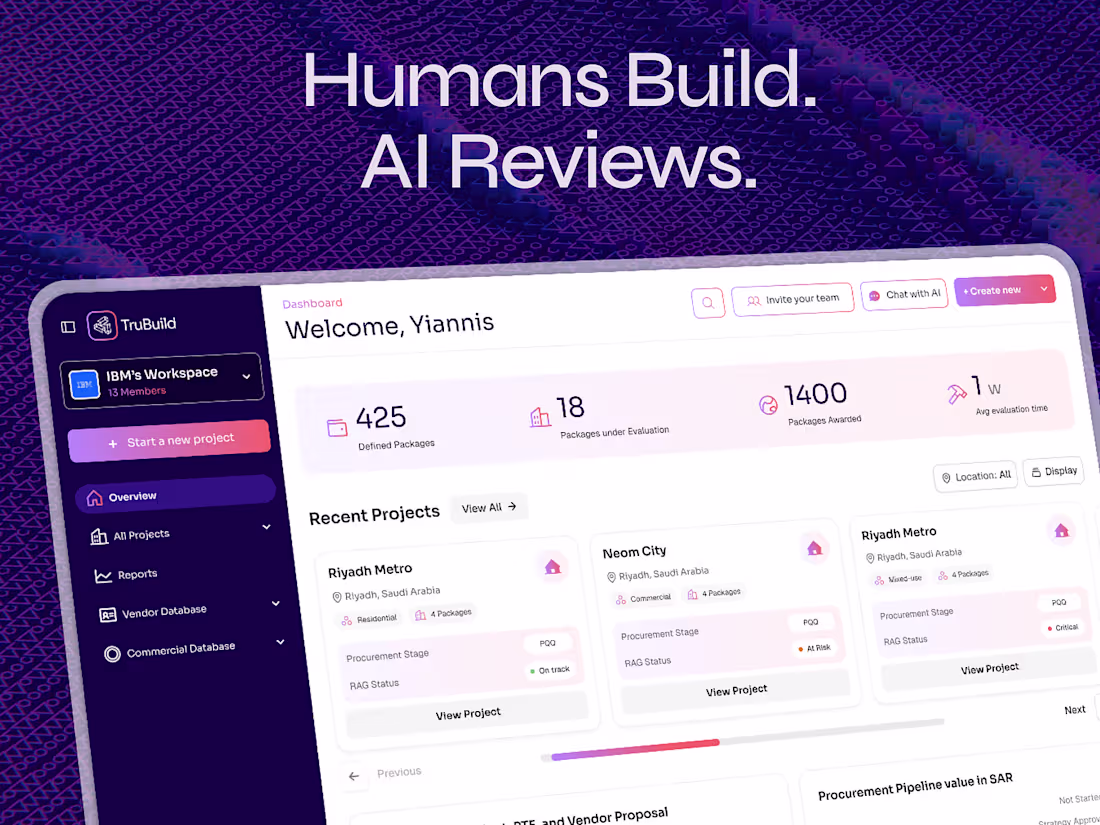 Cover image for Design and Product Leadership for TruBuild AI Platform