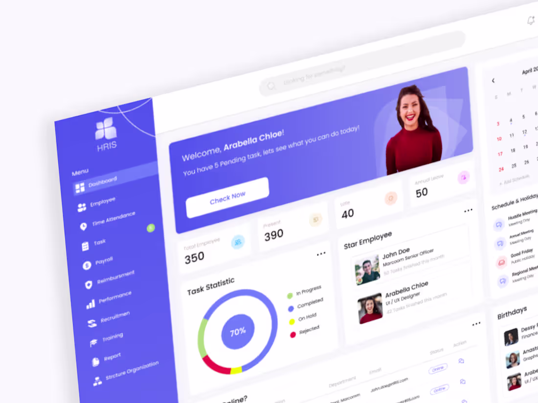 Cover image for Exploration Design - HRIS Dashboard