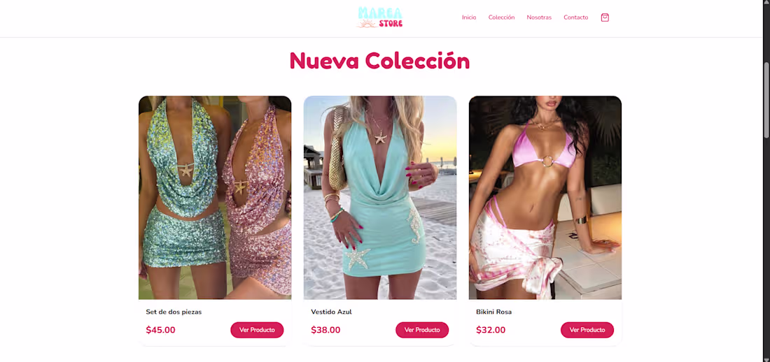 Cover image for Website design for Marea Store.