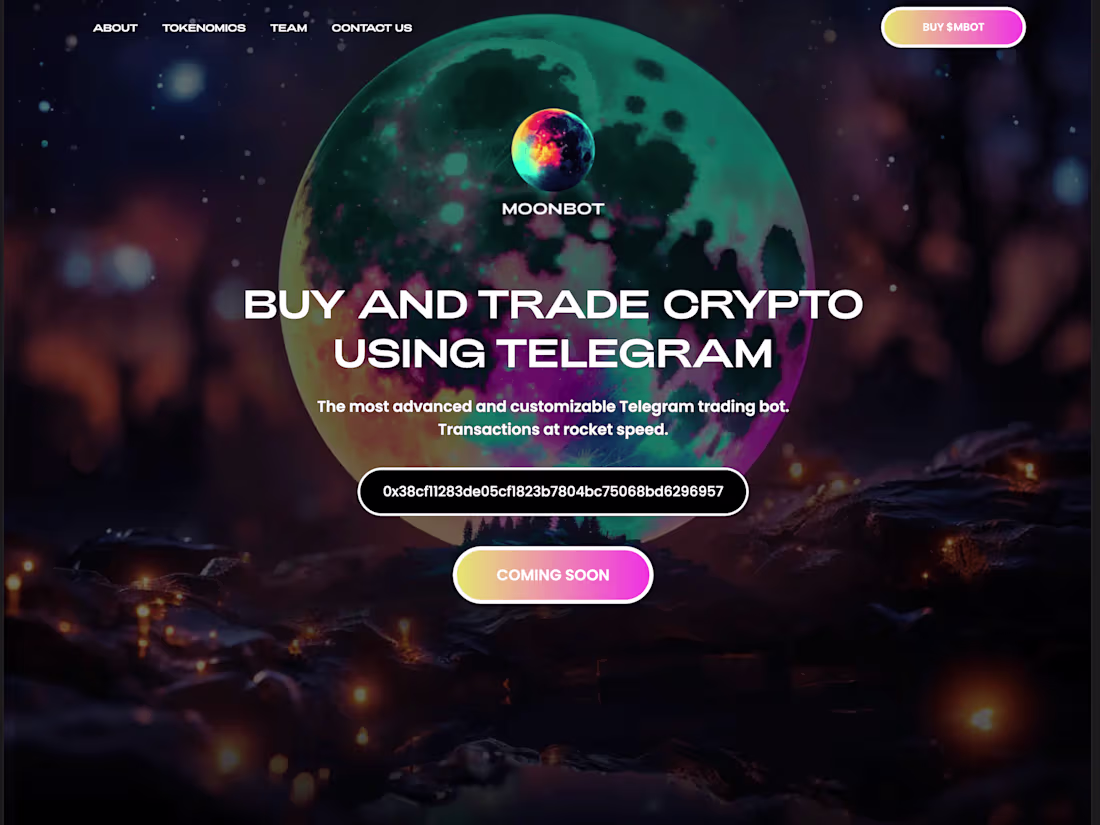 Cover image for MoonBot Crypto Trading Bot Landing Page