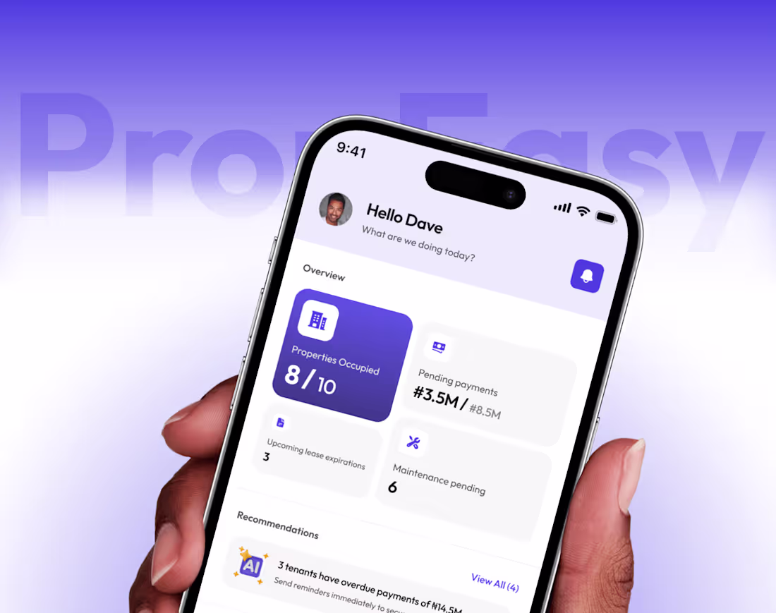 Cover image for Propeasy: AI-Powered landlord App – UI/UX Case Study