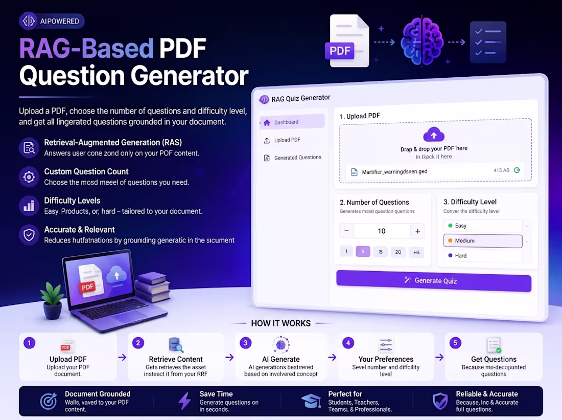 Cover image for RAG-Based PDF Question Generator
Developed an