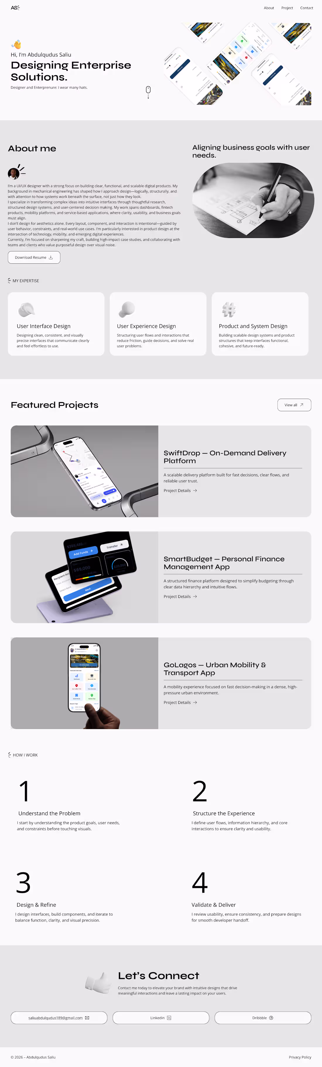 Cover image for The portfolio presents my work clearly, communicates my desi...