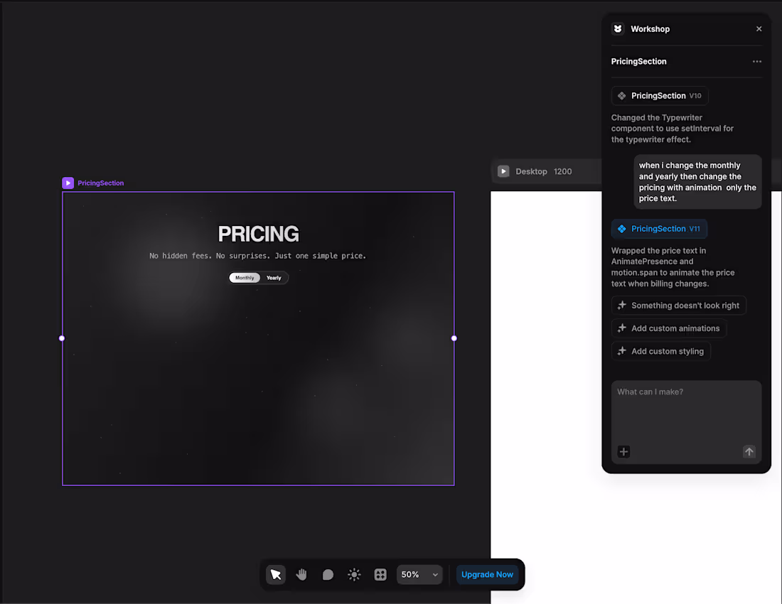 Cover image for Elegant Dynamic Pricing Component with Animations & Grids