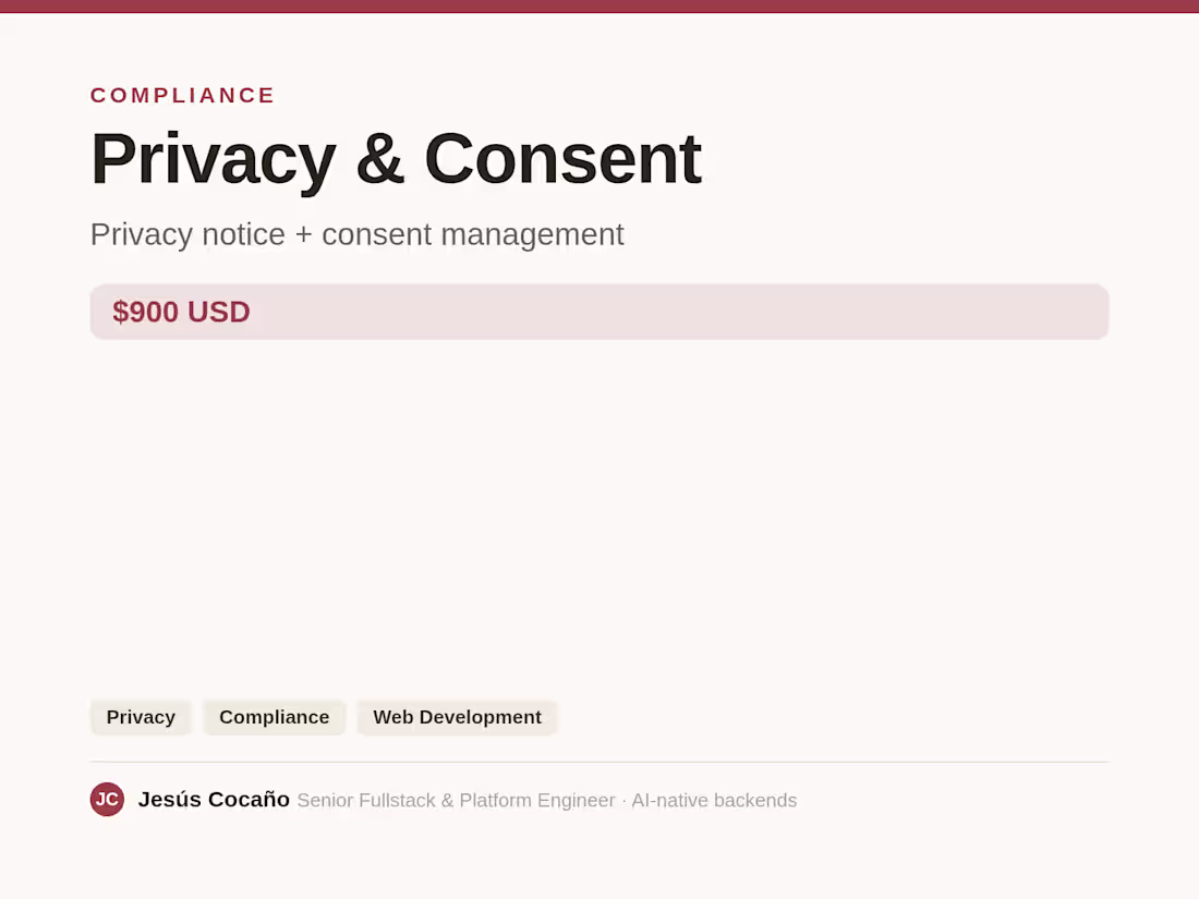 Cover image for Privacy & Consent Implementation