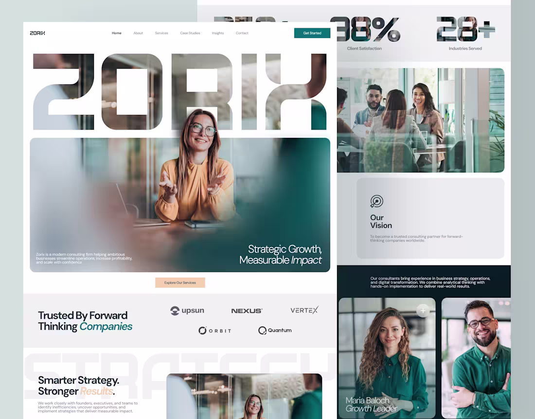 Cover image for Zorix - Consulting Website Design, website ui ux