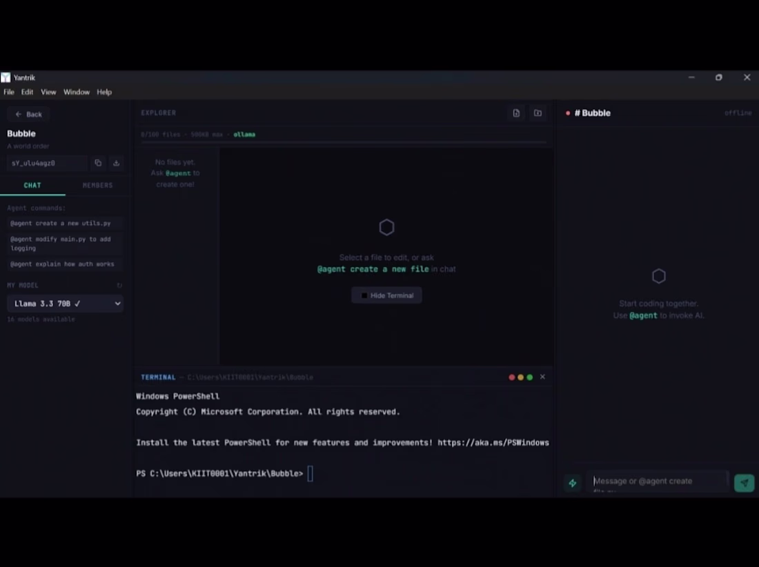 Cover image for Yantrik -Collaborative AI-Powered IDE
Built a