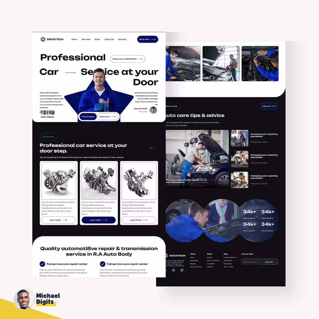 Cover image for Modern mechanic website design and redesign | Wix :: Behance
