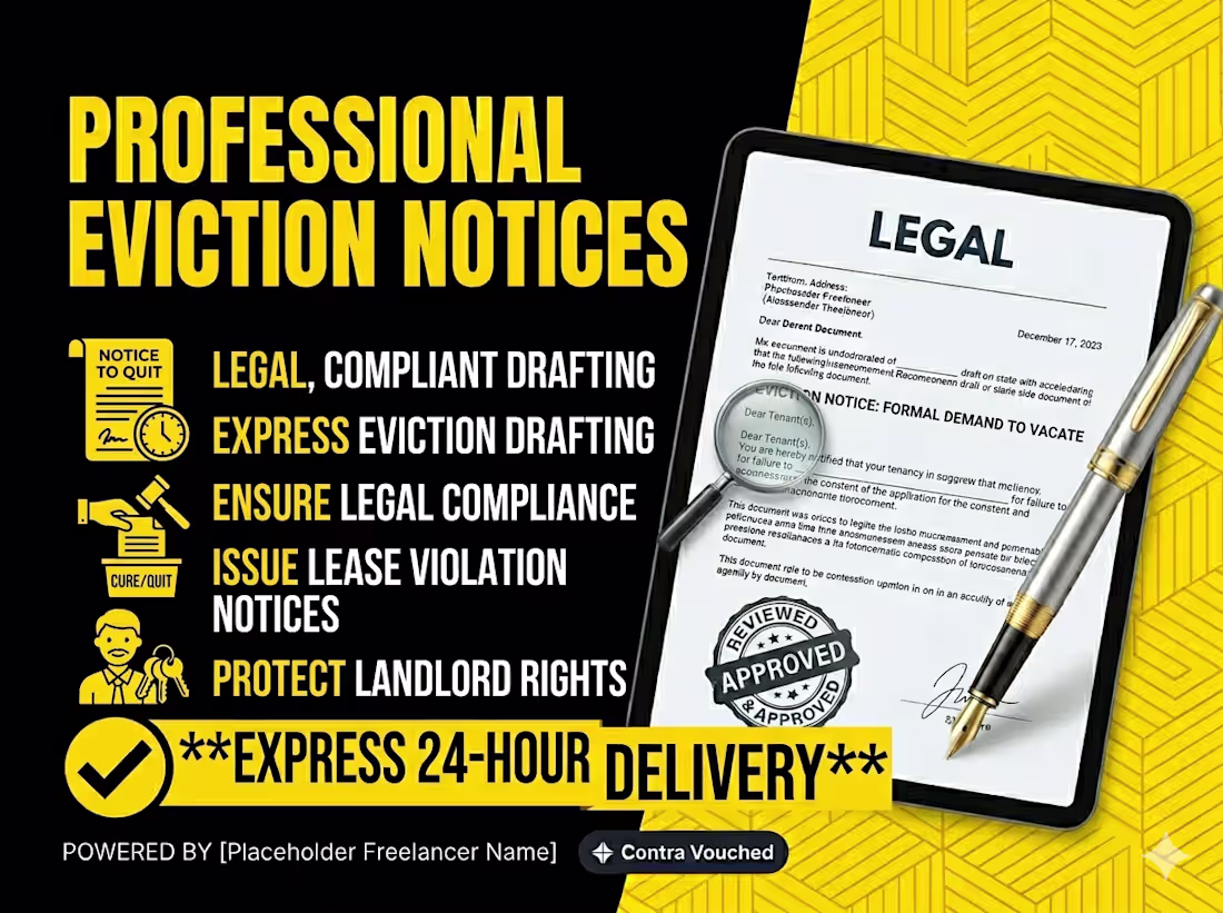 Cover image for Professional Eviction Notice & Lease Compliance Drafting
